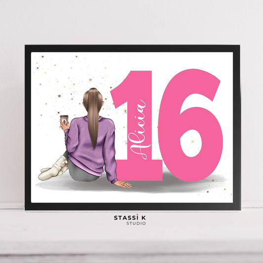 Sweet Sixteen 16th birthday print