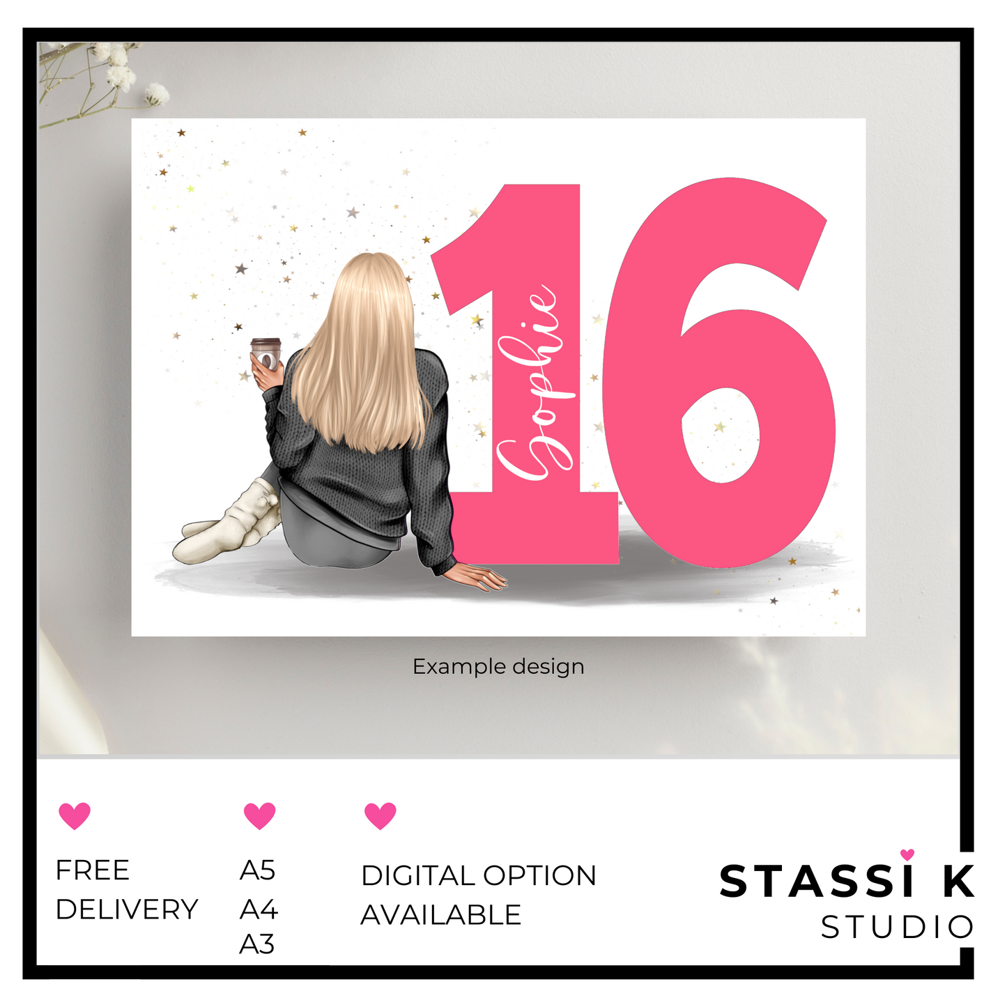 Sweet Sixteen 16th birthday print