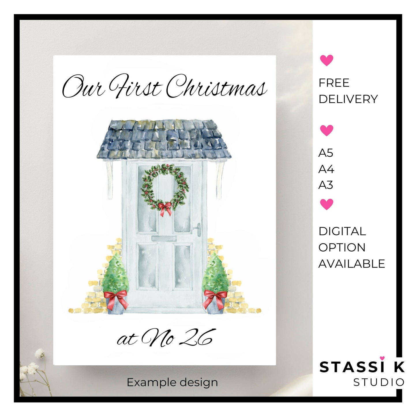 Personalised Christmas door print