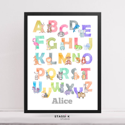 Personalised Alphabet Nursery Print