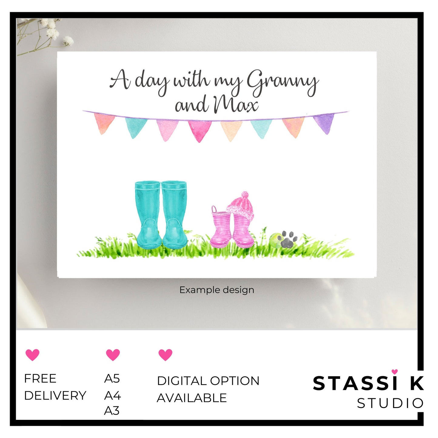 Personalised Family Welly Boot Print