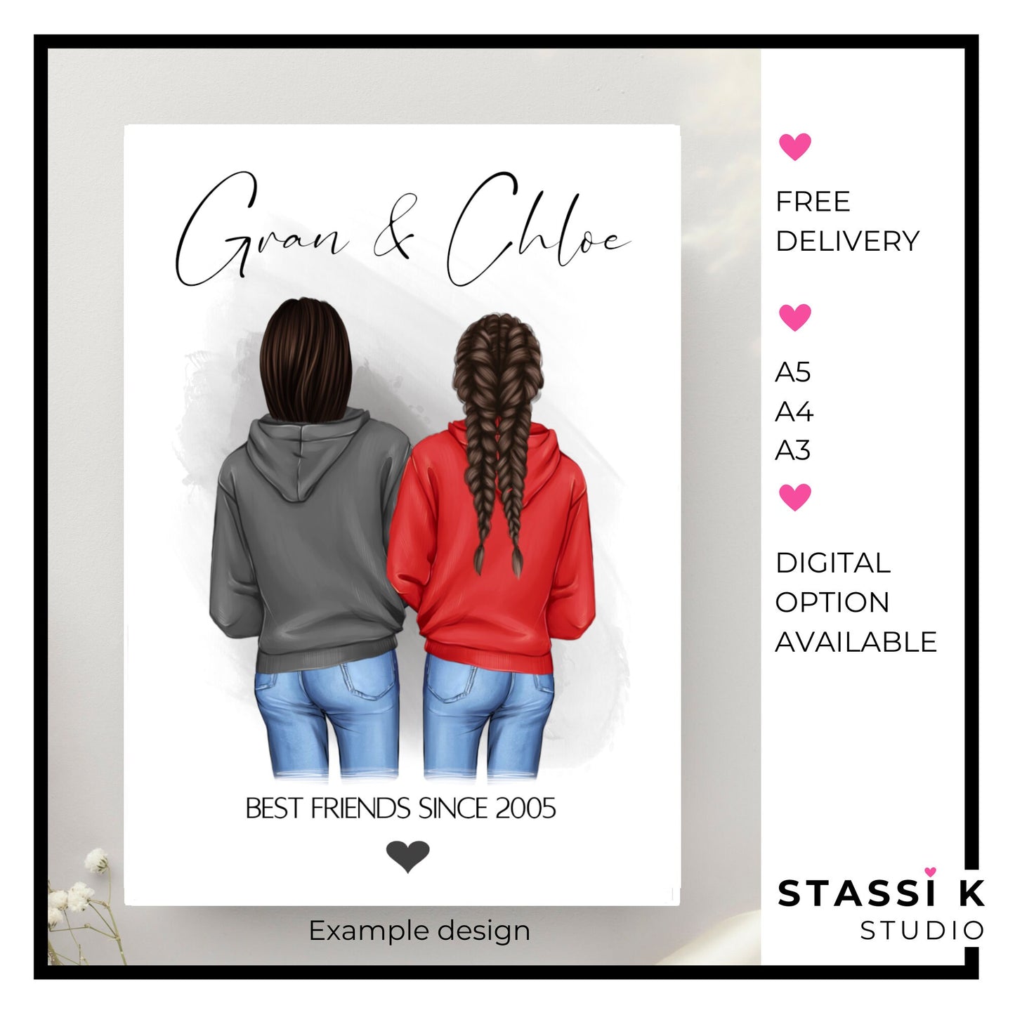 Personalised Grandmother and Grandchild Print