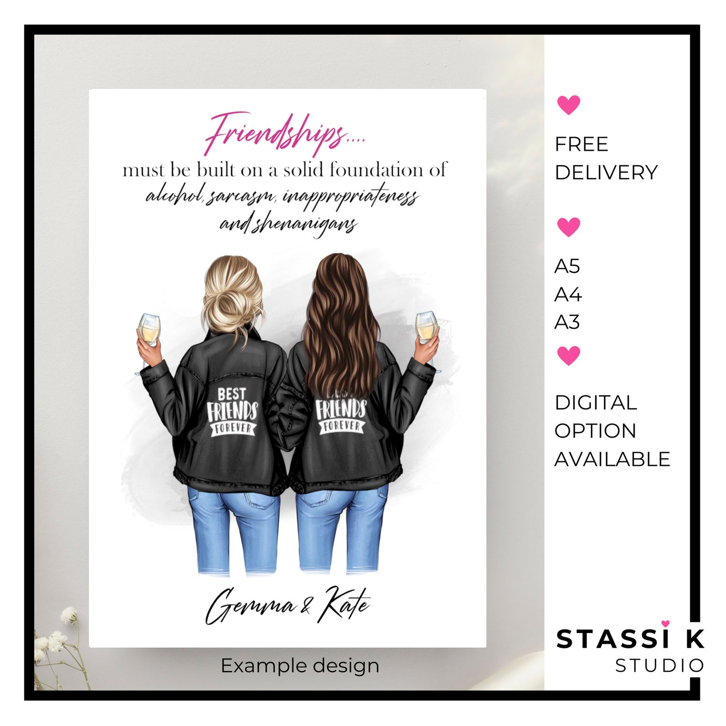 Personalised best friends quote print