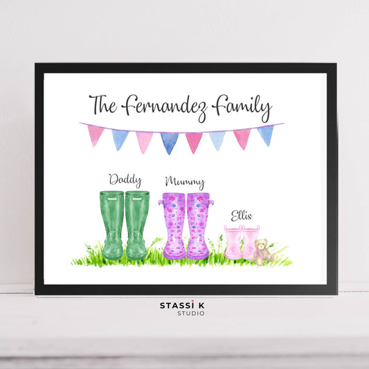 Personalised Family Welly Boot Print