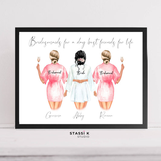 Personalised gift for bride and bridesmaids