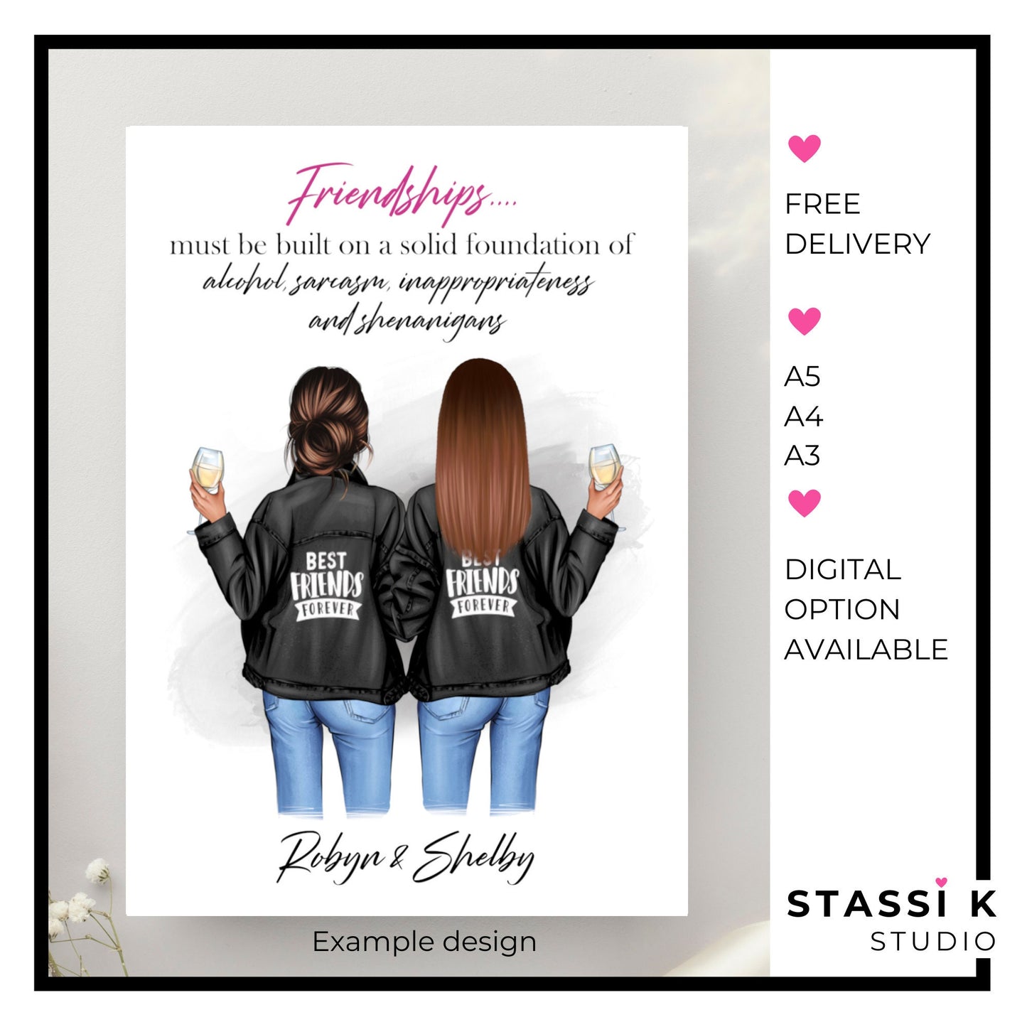 Personalised best friends quote print