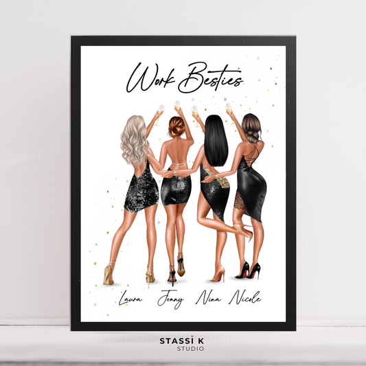 Personalised best friends girl group print