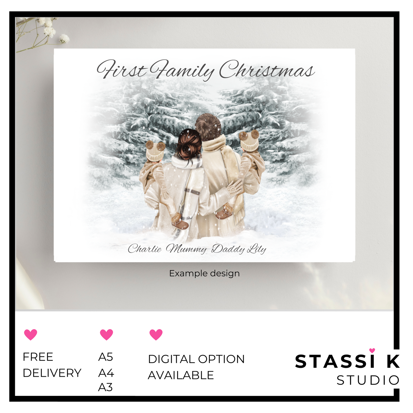 Family Christmas Illustration Print