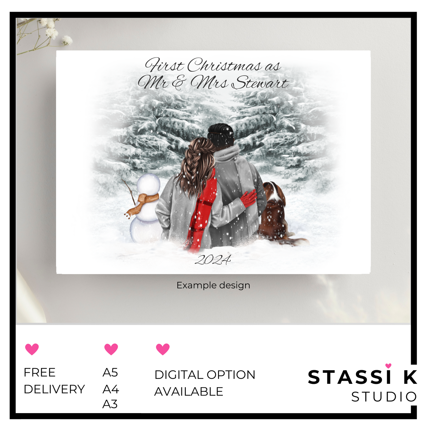 Family Christmas Illustration Print