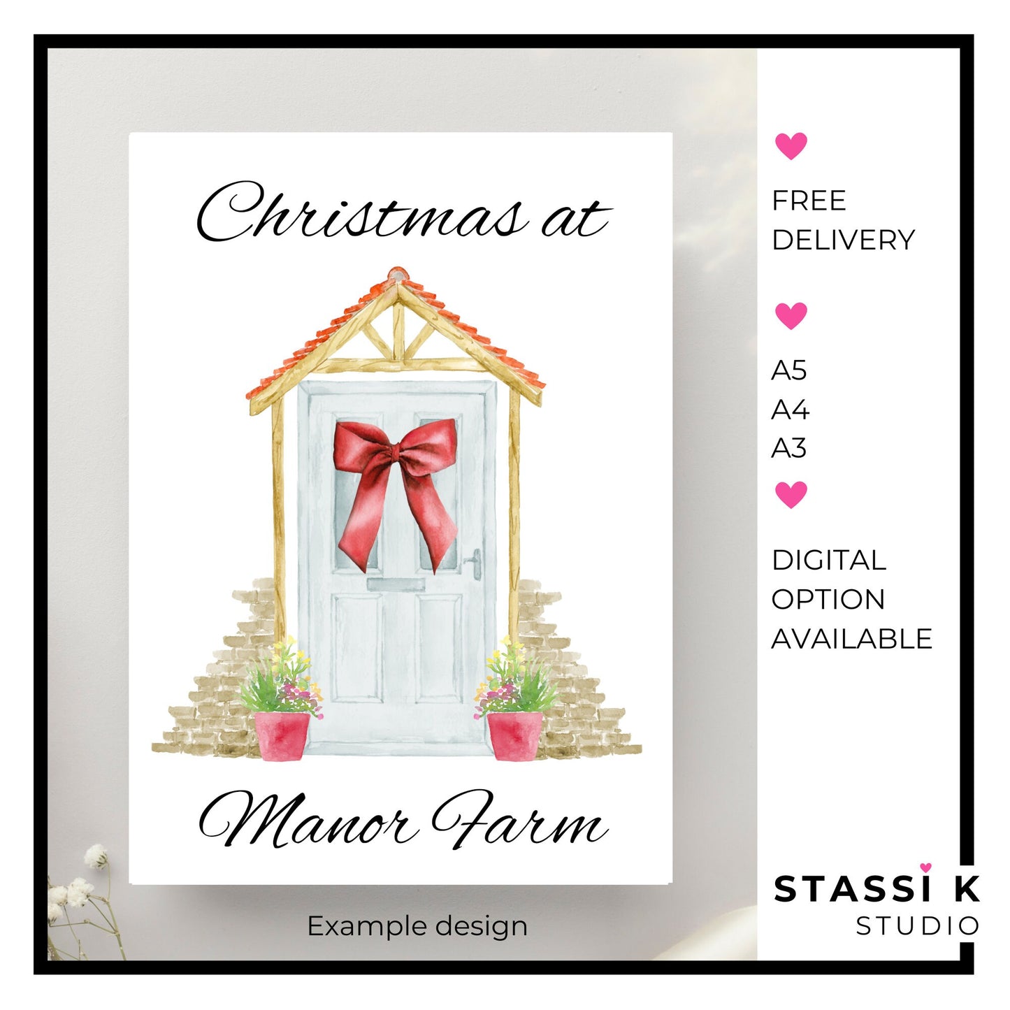 Personalised Christmas door print