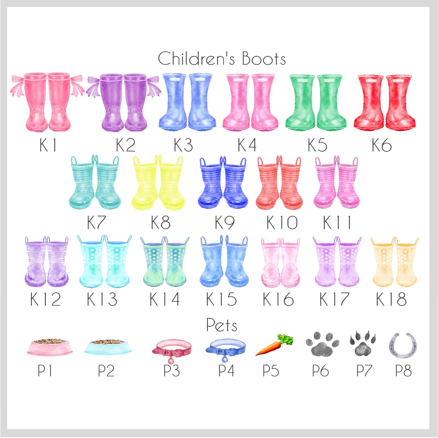 Personalised Family Welly Boot Print