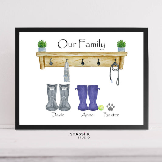Personalised Family Welly Boot Print