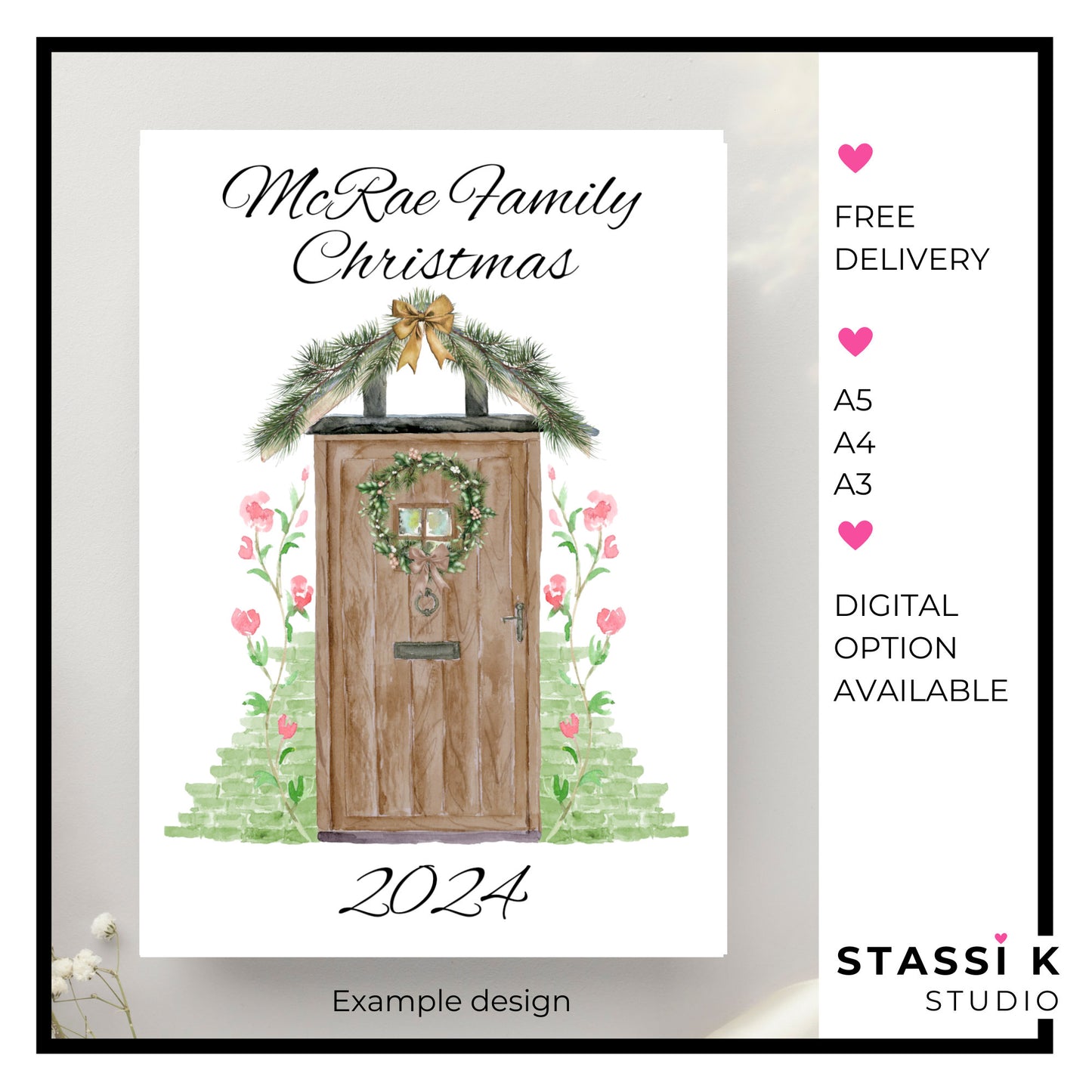 Personalised Christmas door print