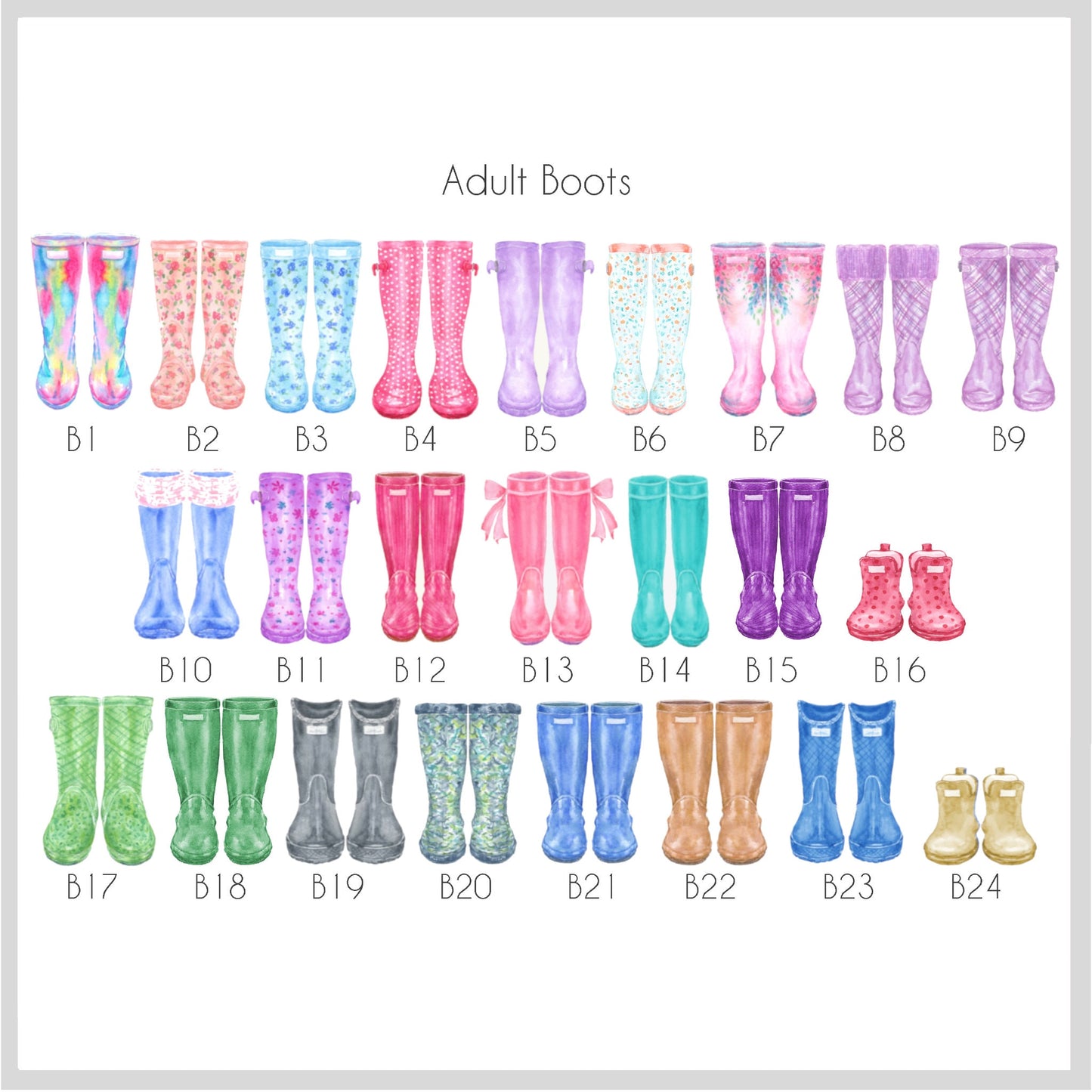 Personalised Family Welly Boot Print