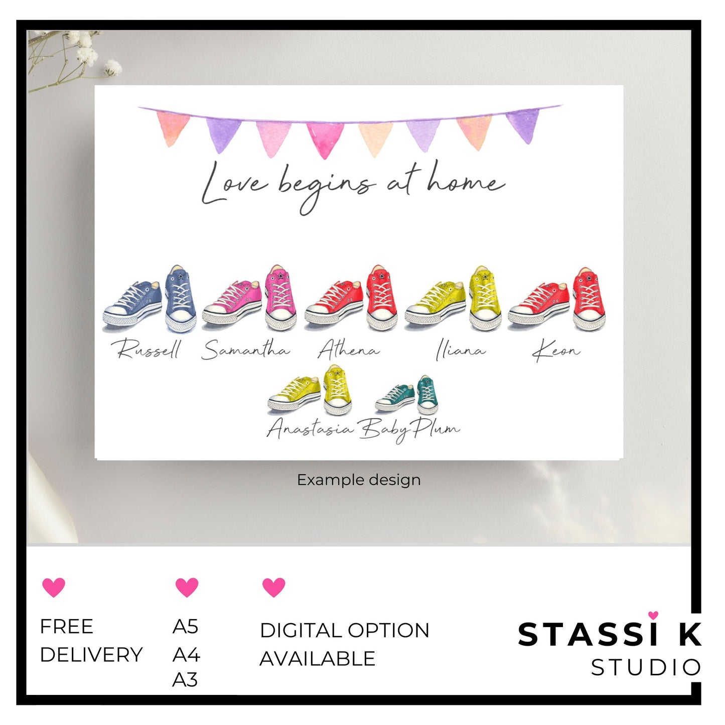 Personalised Family Trainers Print
