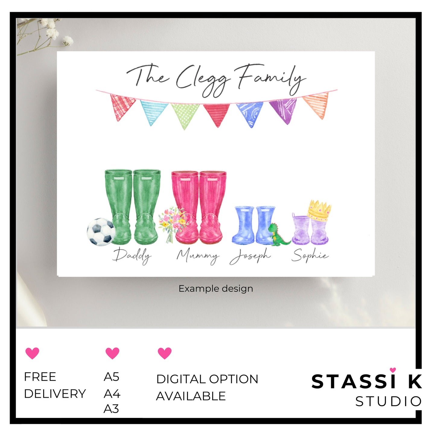 Personalised Family Welly Boot Print