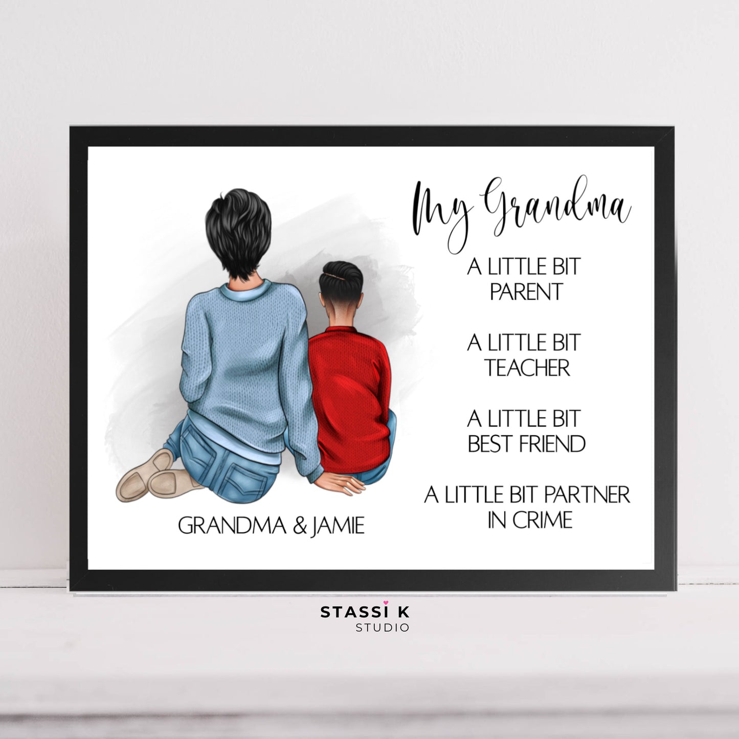 Personalised Grandma and Grandchild Print