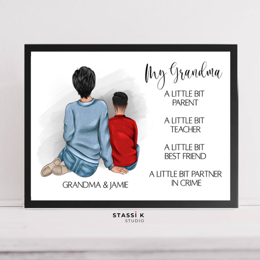 Personalised Grandma and Grandchild Print