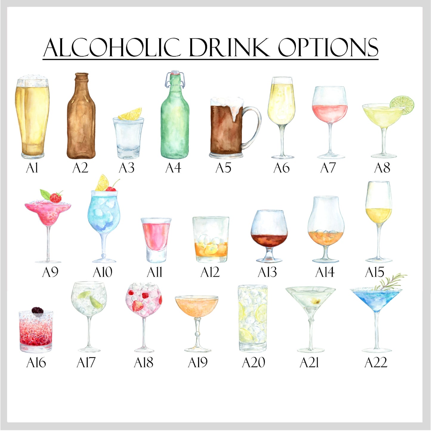 Personalised Favourite Drink Family Tree Print
