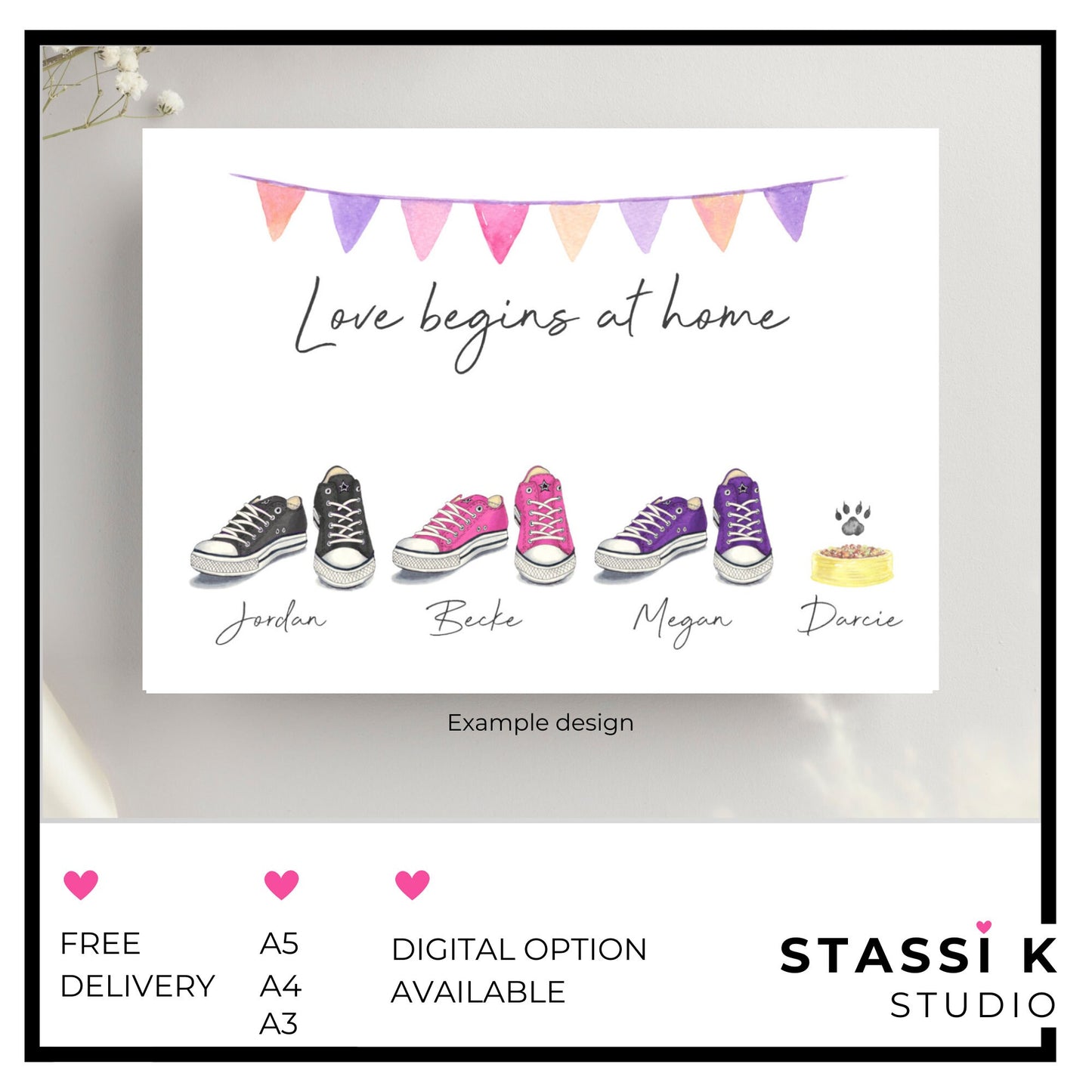 Personalised Family Trainers Print