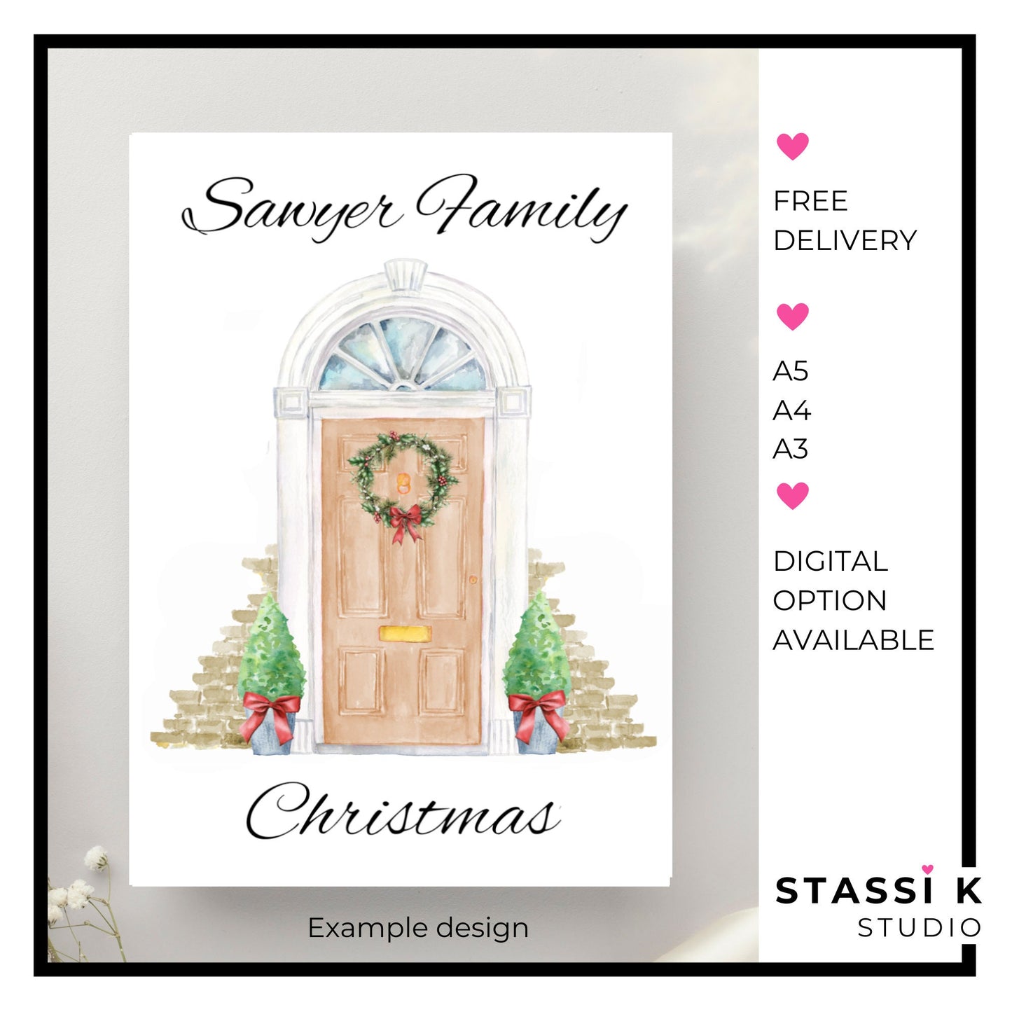 Personalised Christmas door print