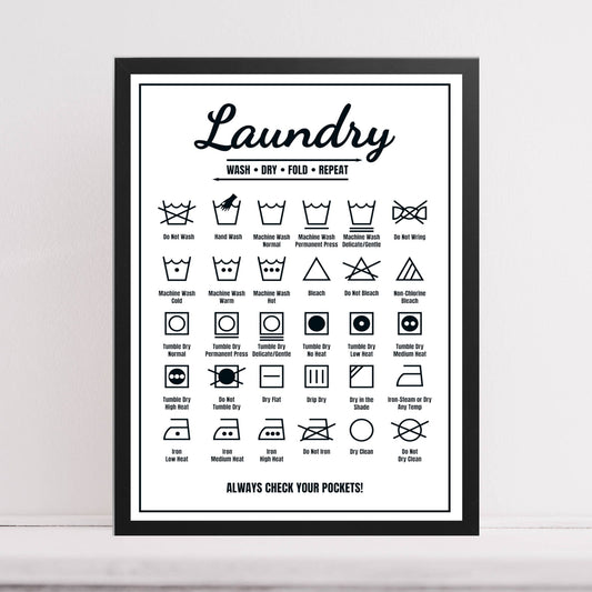 Laundry Symbols Print