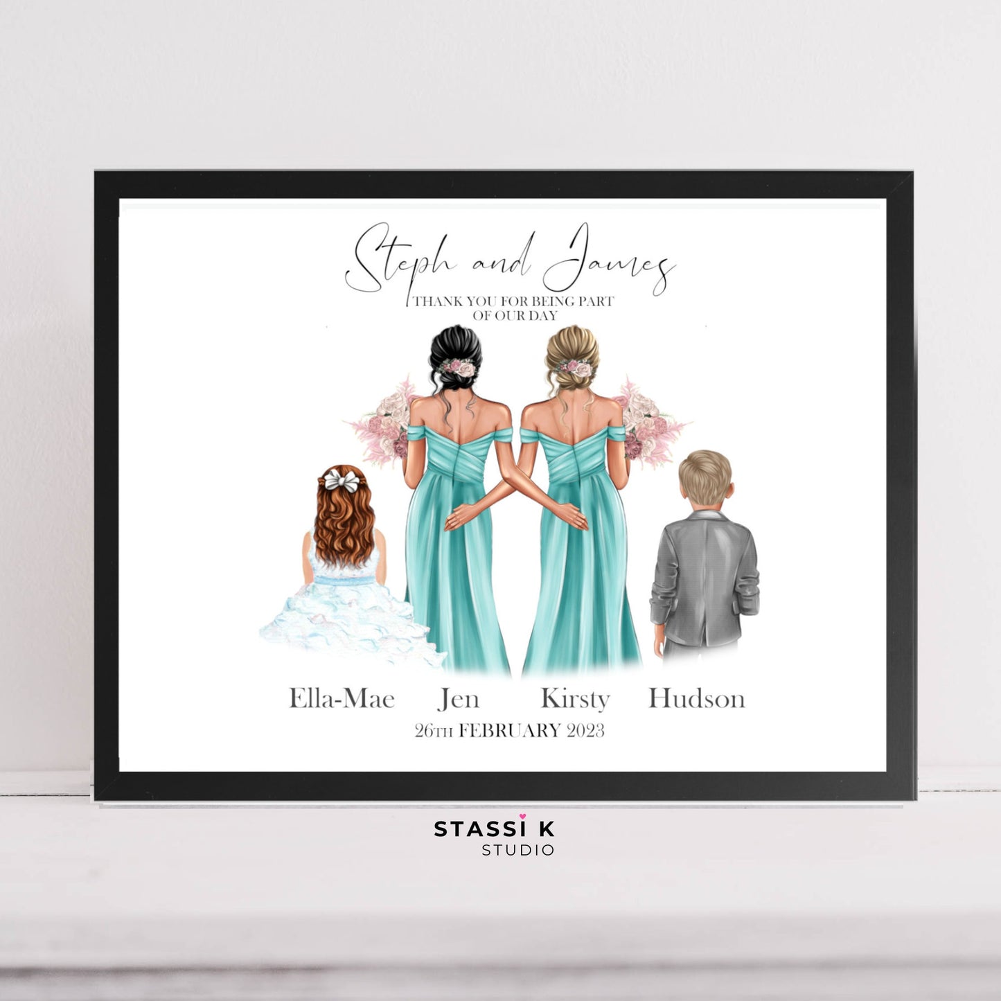 Custom bridal party thank you gift