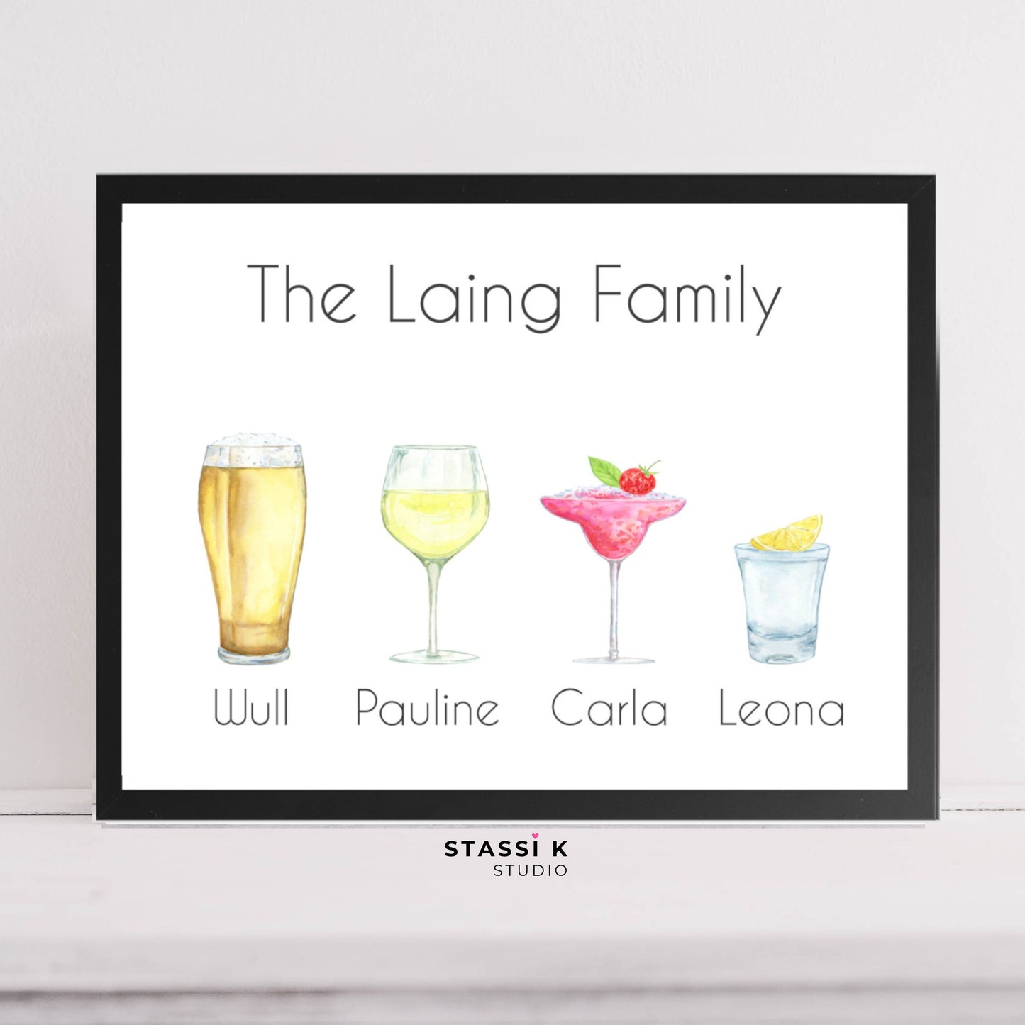 Personalised Favourite Drink Family Print