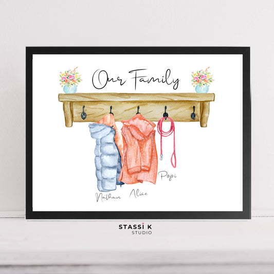 Personalised Family Coats Print