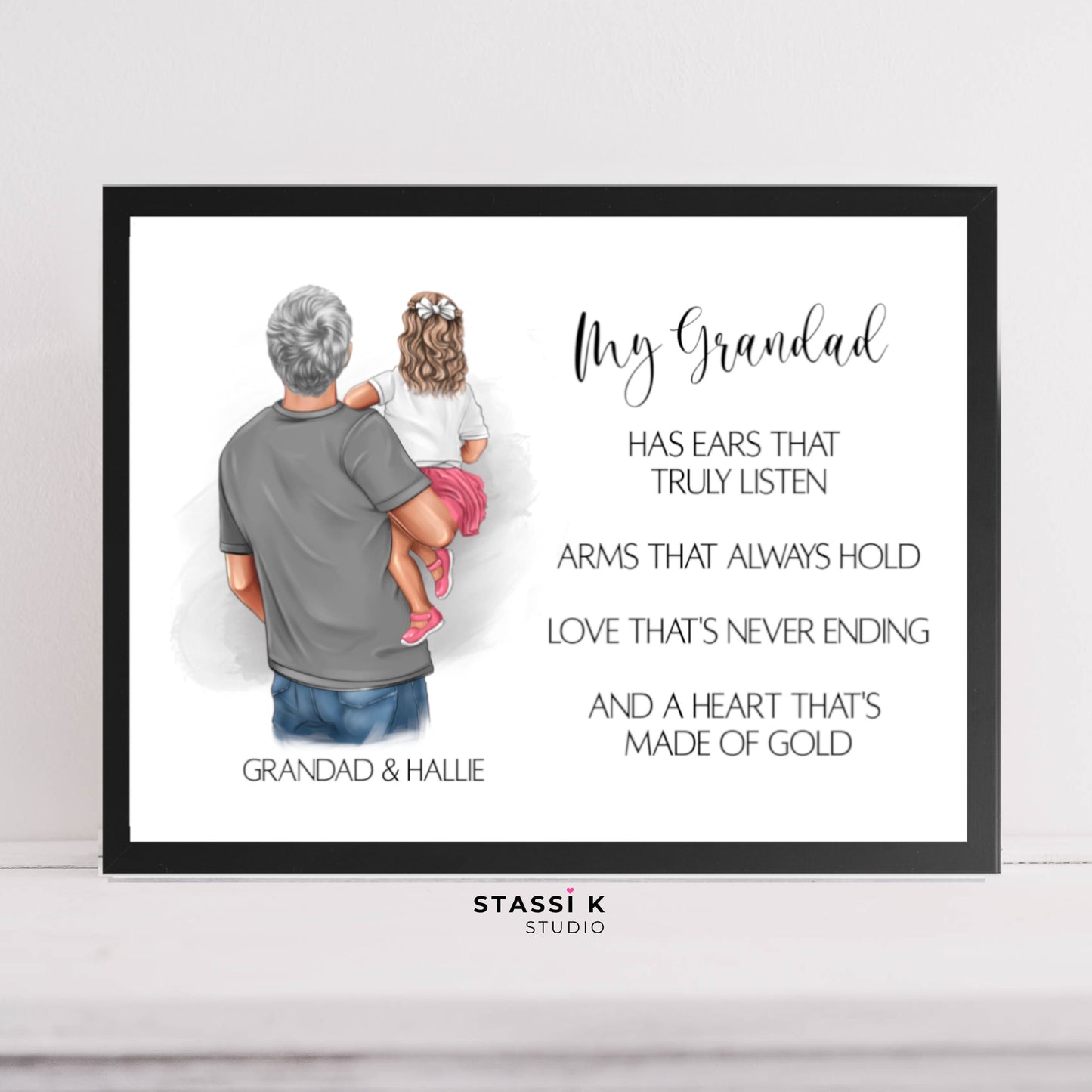 Personalised Grandad and Grandchild Print
