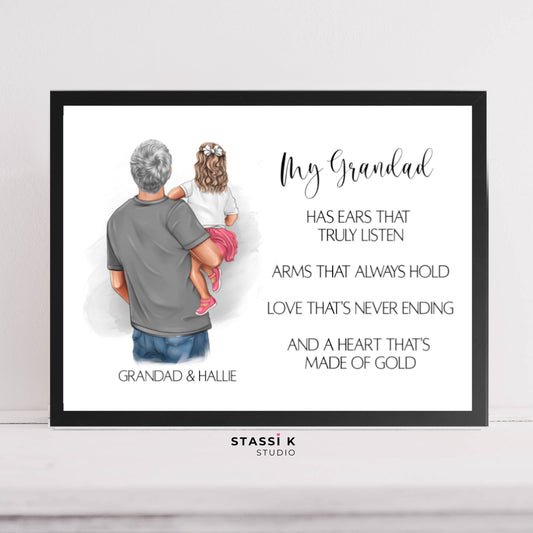 Personalised Grandad and Grandchild Print