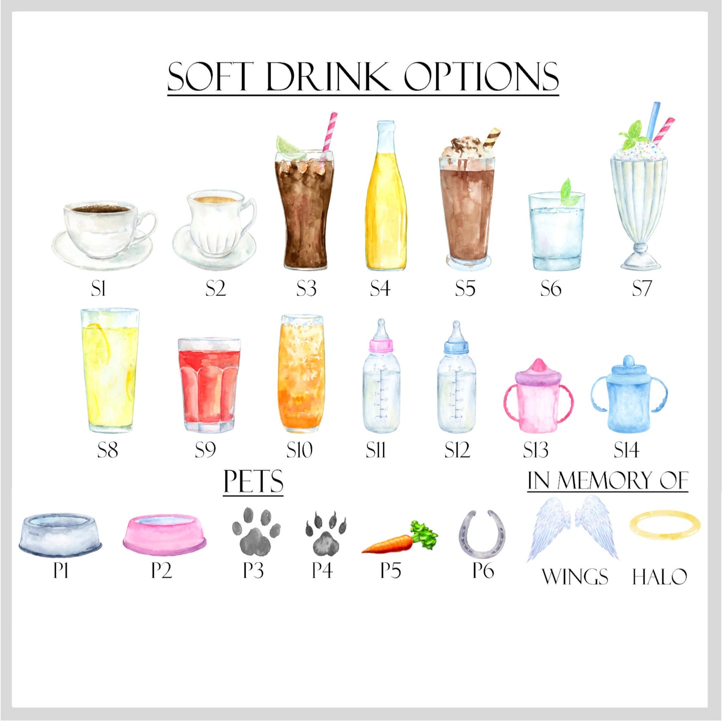 Personalised Favourite Drink Family Print