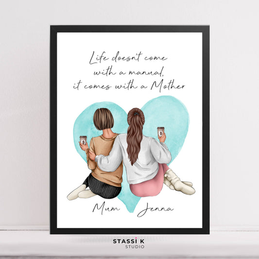 Personalised Mum and Daughter Print