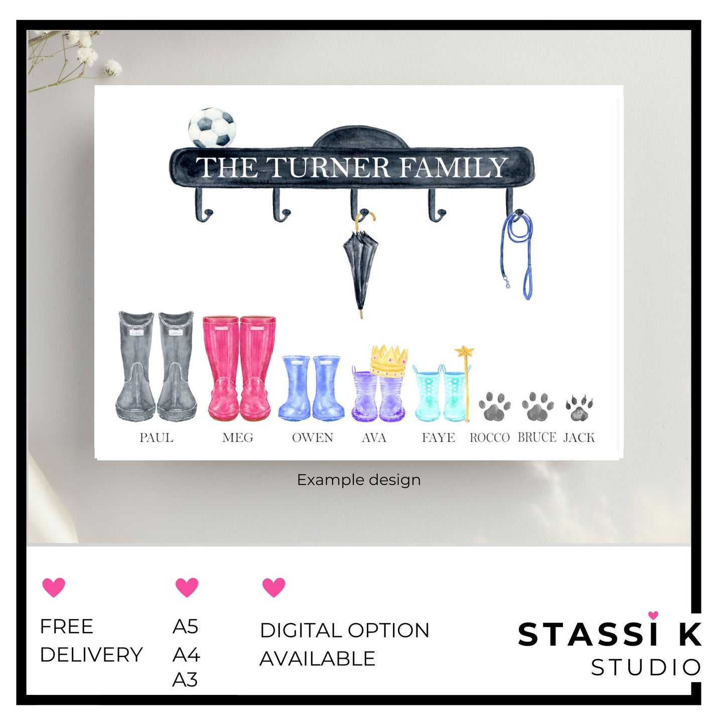 Personalised Family Welly Boot Print