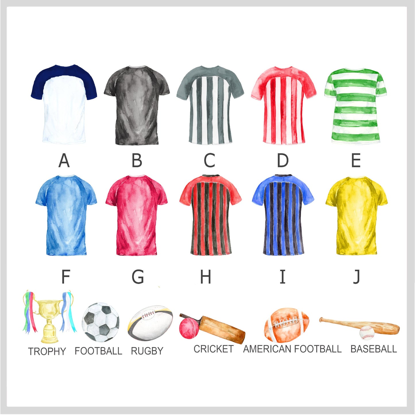 Personalised Family Sports Shirt Team Print