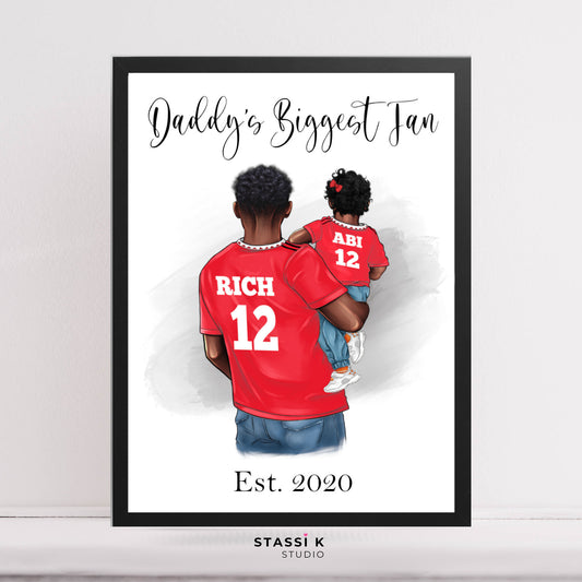 Daddy's Biggest Fan - Personalised Sport Print