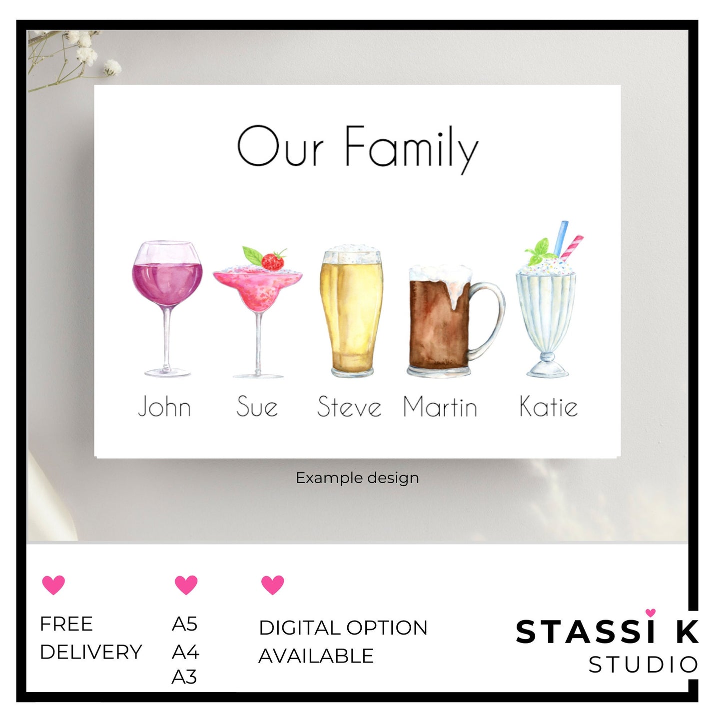 Personalised Favourite Drink Family Print