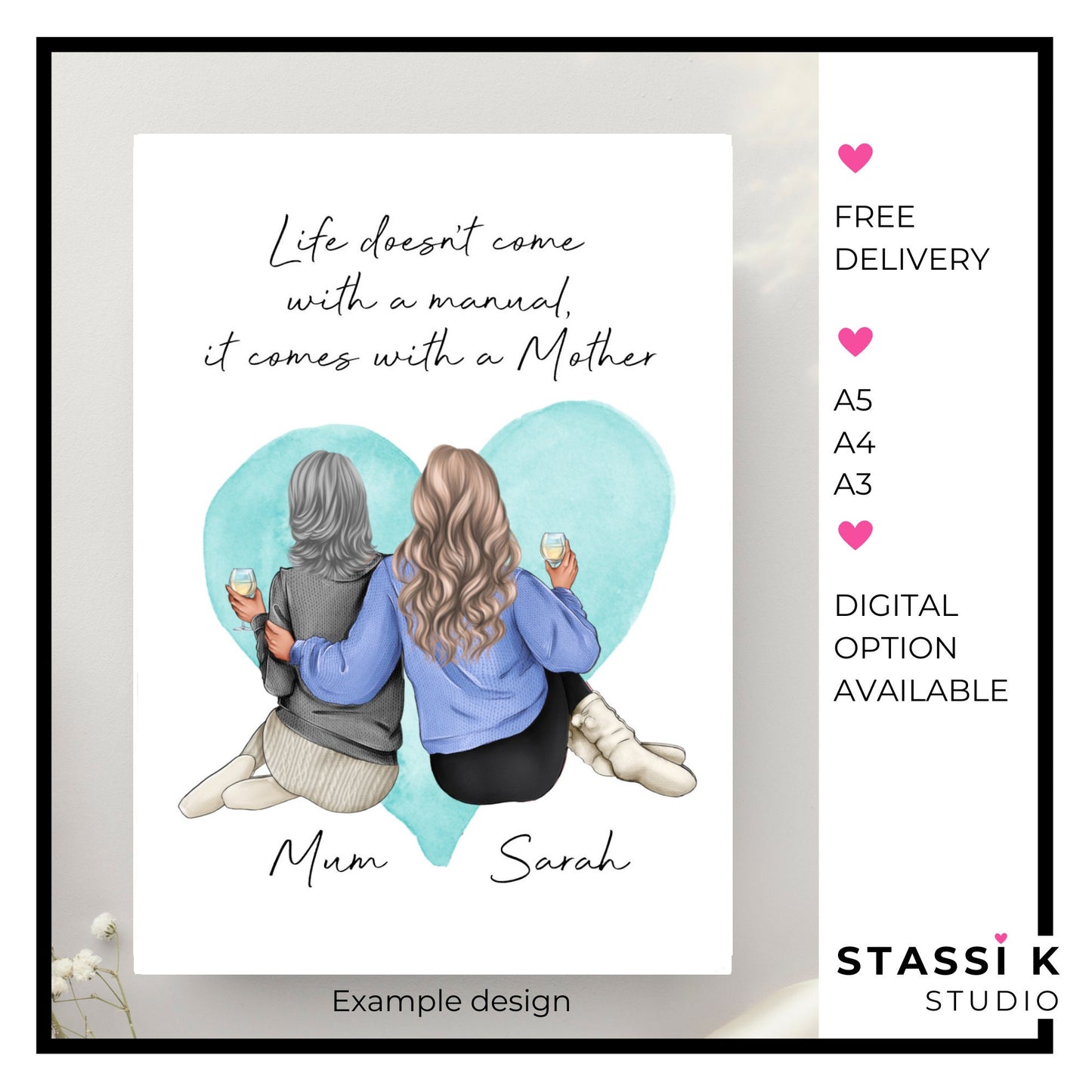 Personalised Mum and Daughter Print