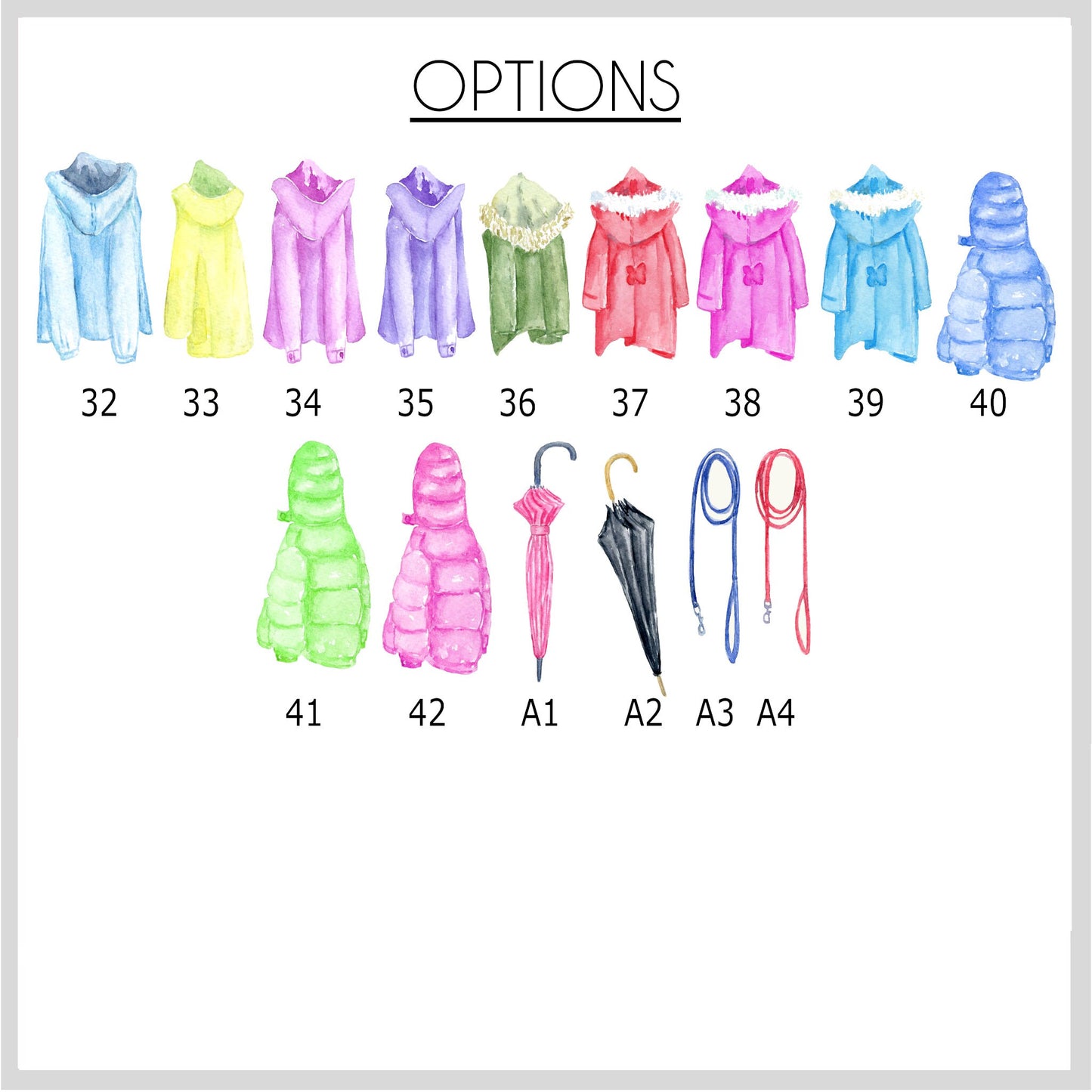 Personalised Family Coats Print