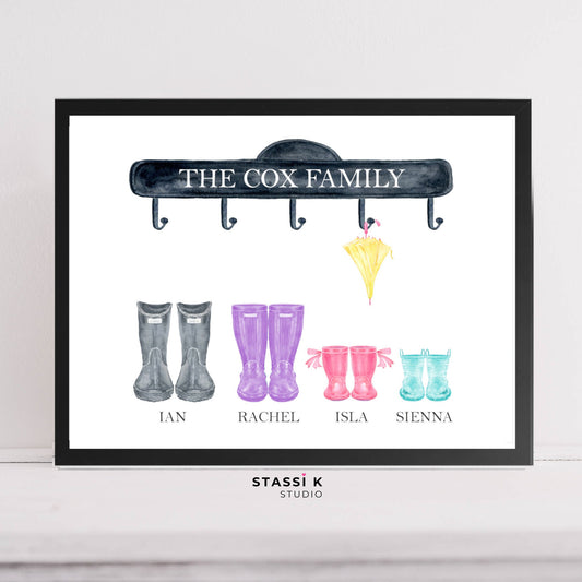Personalised Family Welly Boot Print