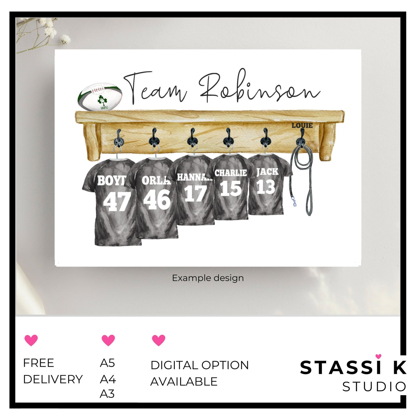Personalised Family Sports Shirt Team Print